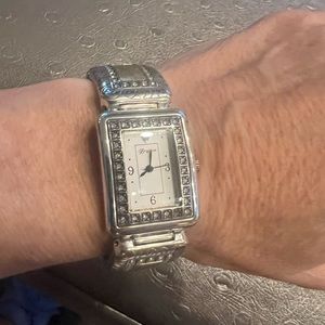 Authentic Brighton silver and gold watch with rhinestones